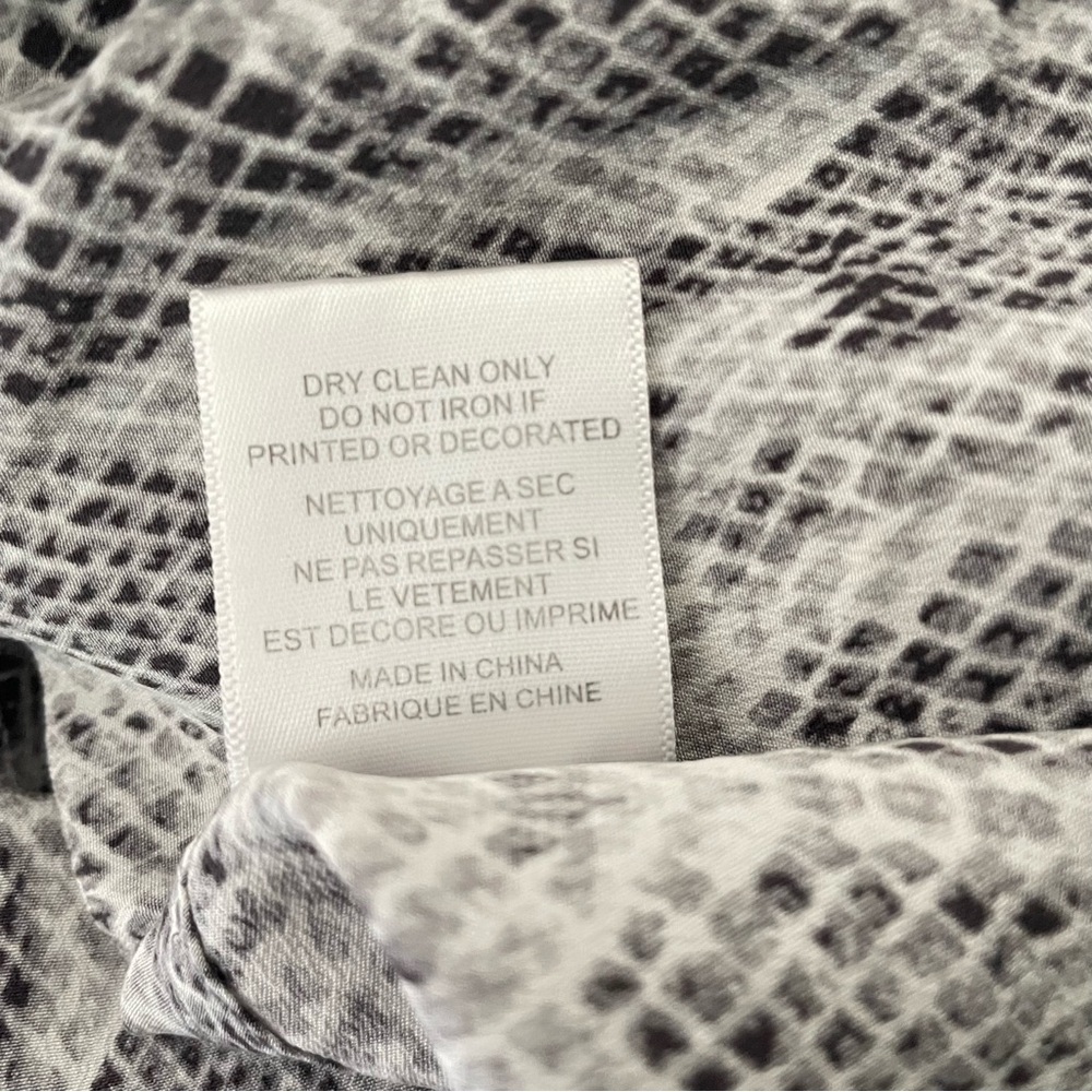 Equipment 100% Silk Snake Python Print Button Dow… - image 7